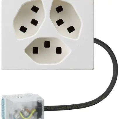 Presa FLF Hager 3×tipo 23 con adattatore Power L1 D bianco 