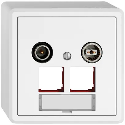 Presa multimedia AP TV-R EDIZIO.liv SNAPFIX® EASYNET p.2×RJ45 S-One 15dB bi 