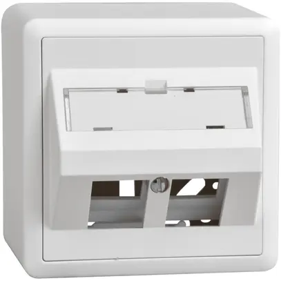 Kit montaggio AP Keystone Dätwyler bianco, 2×, EDIZIOdue, obliquo 