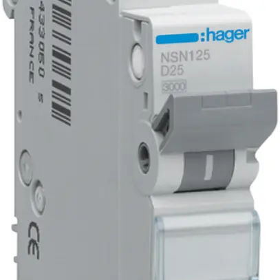 Disgiuntore Hager MCB 1P 415V tipo D 25A 1UM 