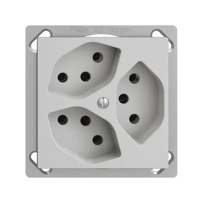 Presa INS EDIZIOdue 3×T13 grigio chiaro 