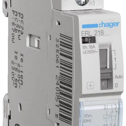 Relè AMD Hager 8…12VAC 1 chiusura 1 apertura 0 invertitore 16A 230VAC 1UM 