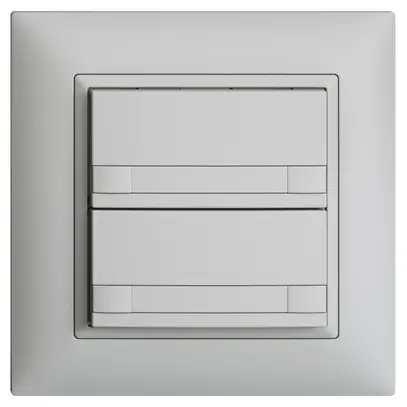 UP-KNX-Taster RGB EDUE FMI, 250mW, o.LED, m.Papier, 2×Taste, 2×Tastenb., hgu 