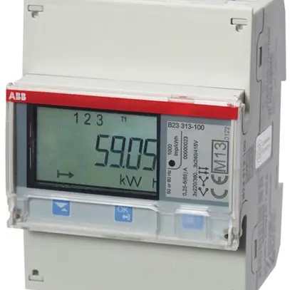 Compteur d'énergie AMD ABB iBus B23 313-100, 3×65A Silber 2DI/2DO M-Bus 