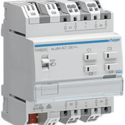 Actionneur de jalousie KNX Hager 230V NE quadruple 