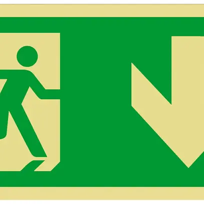 Panneau de signalisation de secours AWAG flèche vers le bas 300mm 