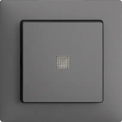 Pulsante luminoso INC EDIZIOdue A-R/1P grigio scuro, con lente, LED giallo 