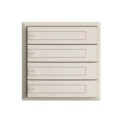 Poussoir univ. ENC 4×1t bornes enf. EDIZIOdue crema, avec papier+LED 