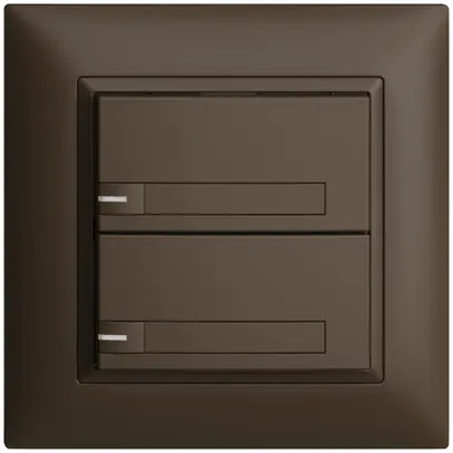 Pulsante INC KNX 2×EDIZIOdue coffee RGB con LED con inserto carta 
