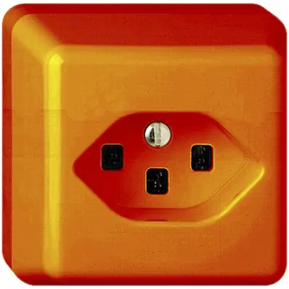 Prise AP FH T23 16A orange, avec bornes enf. 