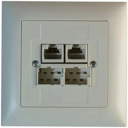Scatola INC SOHO 2×TT/2×RJ45/u sep.ITplus EDIZIOdue bianco 