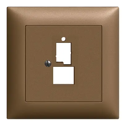 Kit frontal ENC EDIZIOdue coffee 88×88mm 1×T+T 1×RJ45 