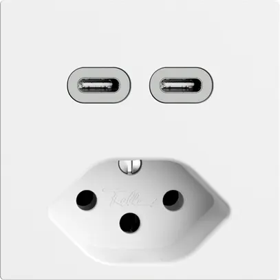 Presa USB 2×tipo C + tipo 13 Feller EDIZIOdue F 230V 3000mA bianco 