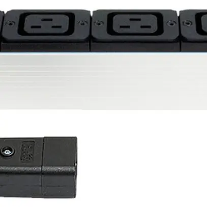 Presa multipla A. Steffen 19" 1UH 6×C19 3m argento/nero 