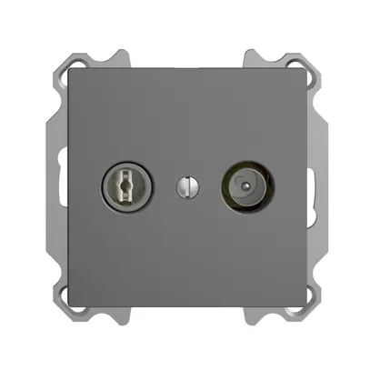 Presa TV-R INC EDIZIOdue 4dB grigio scuro a banda larga 5…2000MHz, FM 
