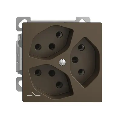 Prise AP EDIZIOdue 3×T13 coffee 1×S intérieur pour combinaison 