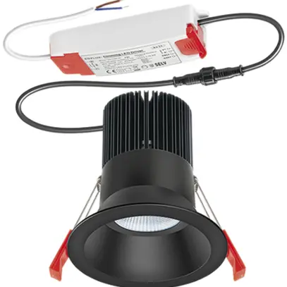 Downlight LED INC ESYLUX STINA DALI, 15W 3000K 1150lm Ø109/90mm IP20, noir 