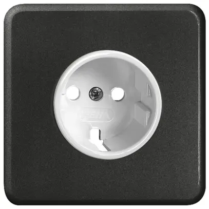 Frontset FH zu Steckdose Schuko schwarz 