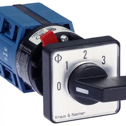 Interruttore a graduazione INS K&N CG4.A241.FS2, 10A/400V 1L 30×30mm "0-1-2-3" 