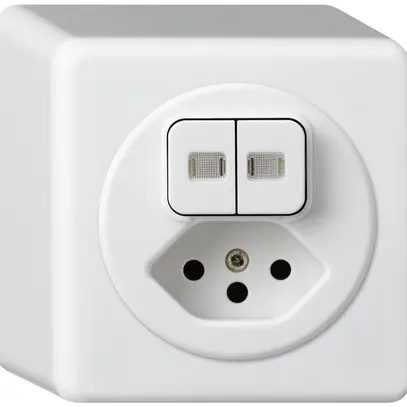 Combinazione luminosa AP basico 3+A-R/1L+tipo 13 bianco 2 lenti 