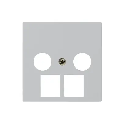Placca frontale kallysto 2×coassiale/2×RJ45 grigio chiaro 