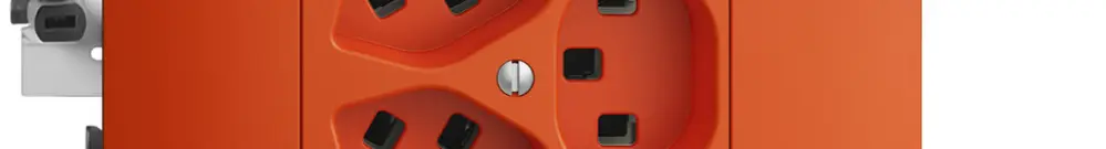 Presa INS 3×T23 16A arancione 53mm EDIZIOdue con mors. innest 