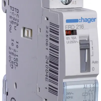 Relè AMD Hager 24VAC 2 chiusura 0 apertura 0 invertitore 16A 230VAC 1UM 