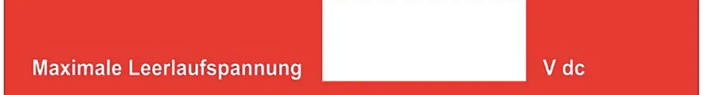 Étiquette Plica EET UV HA type 3 "Solar-DC-ANLAGE!" 50×90mm rouge 
