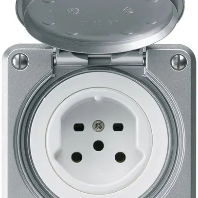Prise ENC HA robusto type 15 avec bornes enfichables avec couvercle aluminium 