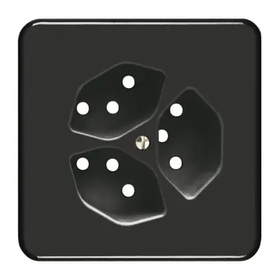 Kit frontal FH pour prise 3×T13 noir 