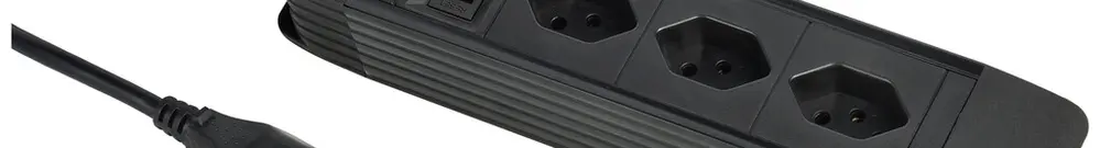 Prise multiple PRINCIPIO 3×type 13 horizontal câble 5m interrupteur noir 