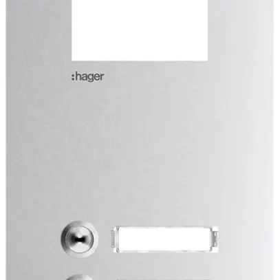 Plaque frontale Hager intercom mono 2× 150×315×32mm acier affiné 