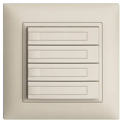 Pulsante KNX RGB INC EDUE FMI, 250mW, s.LED, c.carta, 4×pulsante, 1×tasto, crema 