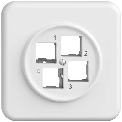 Kit de montage ENC STANDARDdue EASYNET S-One SNAPFIX® droit pour 4×RJ45 bc 