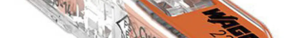 Connettore passante WAGO con leva 2×4mm² 