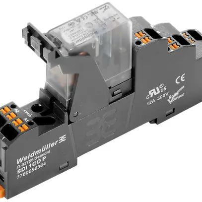 Accoppiatore relè WM 24VDC LED ve diodo flyback 1 contatto inv.250VAC 10A PUSHIN 
