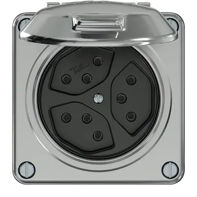 Presa ELEMENT 3×tipo 13 1×S 10A 250V IP20 con coperchio alluminio 