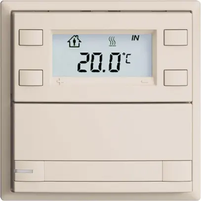 Poussoir RTH ENC KNX 1× EDIZIOdue F crema, avec pap.+LED RGB 