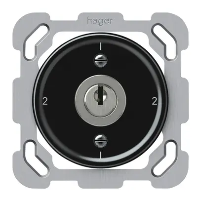 Interruttore a chiave INC origin commutatore 3/1L 16A 250V 1-2-1-2 77×77mm nero 