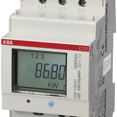 Compteur d'énergie AMD ABB C13 110-101 MID, 3×40A direct, acier, MID/CEI 