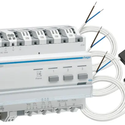 Compteur d'énergie KNX AMD 3tr Hager TE332 230VAC 30VDC 6UM 