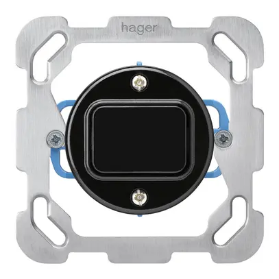 Inserto per contatto pulsante INC basico C/2L con placca di fissaggio nero 