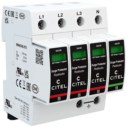 Scaricatore di sovratensione  Citel DAC50VGS-31-275, tipo 2+3, 3 p 