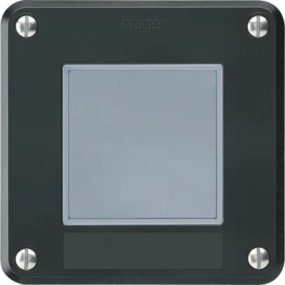 Pulsante di suoneria Hager robusto IP55 con placchetta nero 