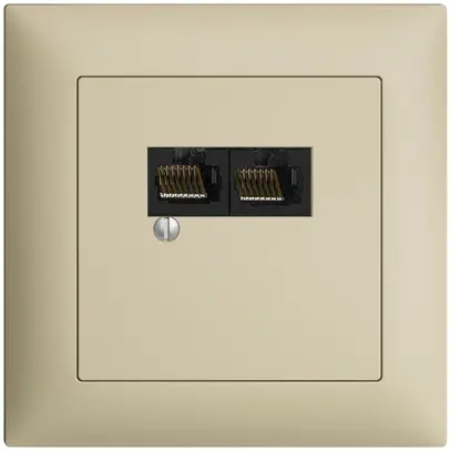 Scatola INC 2×RJ45/u 4P sep. EDIZIOdue R&M swissline vanille 