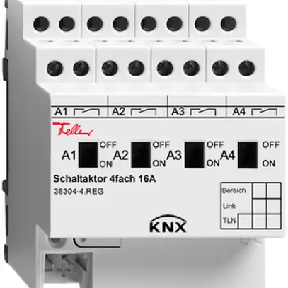 Attuatore-commutatore INS KNX 4×16A 4UM REG-K FH 