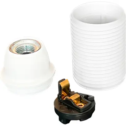 Portalampada Elektrogros E14 thermoplast con filetto esterno bianco 