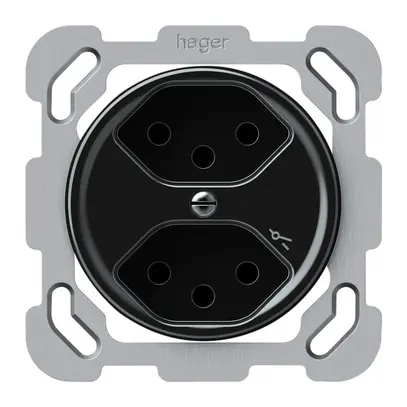 Presa INC origin 2×tipo 13 1×S 10A 230V 77×77mm nero 