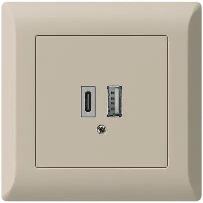 Presa di carica USB INC kallysto.line 18W PD 1×tipo A 1×tipo C beige 
