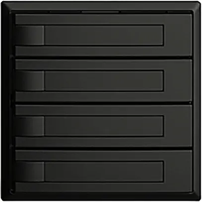Poussoir ENC KNX 4× EDIZIOdue noir RGB sans LED avec insert papier 
